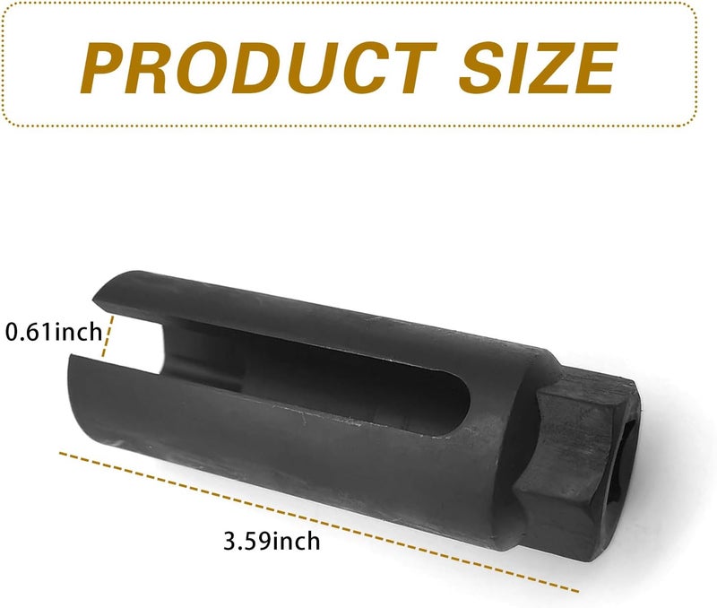Arwrilt Car Oxygen Sensor Socket, 7/8" (22mm) 6-Point O2 Sensor Wrench Removal Tool, Oxygen Sensor Tool with I-type Side Wire Gate, Universal Removal and Installation Sensor Socket for Cars (Black) - Image 2